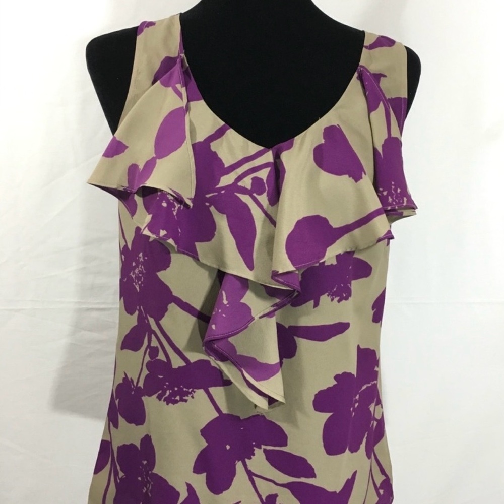 Ann Taylor/Loft Floral Ruffle Top